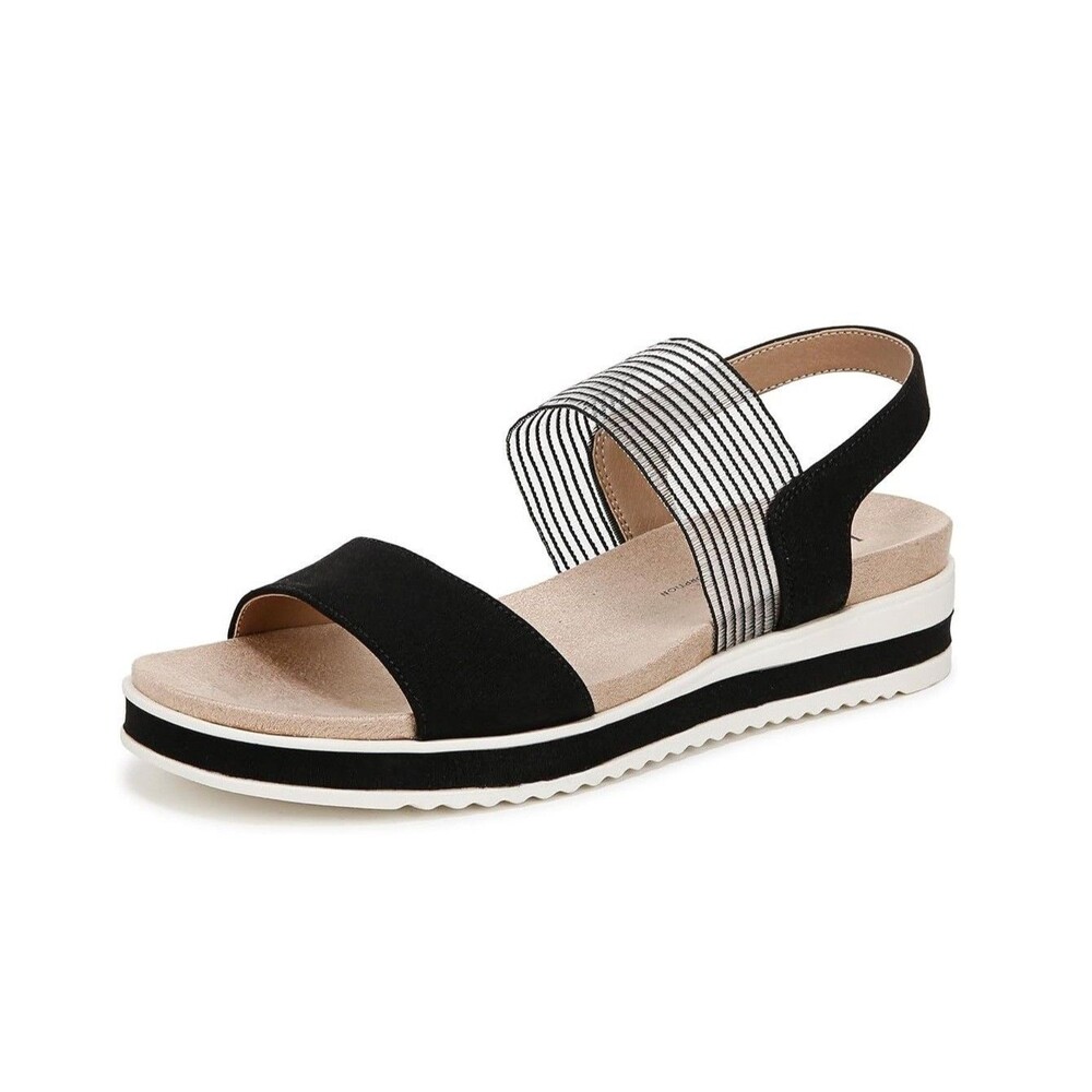 Life Stride Womens 7.5 W Black Zing Strappy Sandals NIB IV7